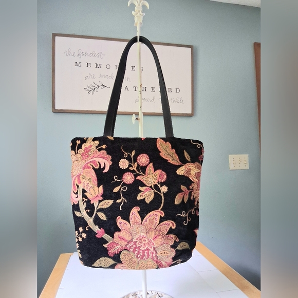 Vintage danny k beverly hills made in the usa tapestry tote bag Floral Purse - Picture 5 of 15